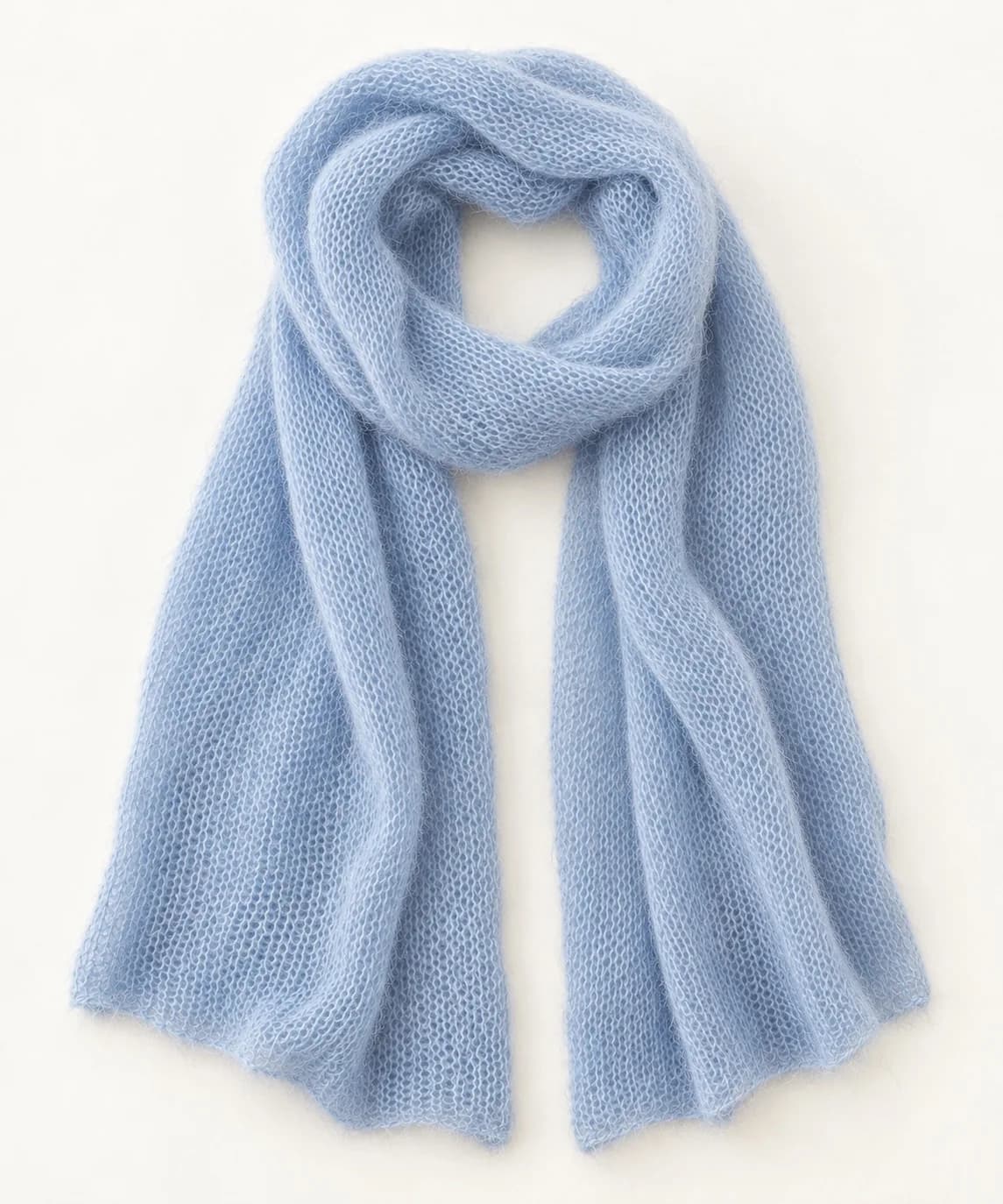 Brushed Mohair-Blend Knit Scarf - back reference (AI development concept)