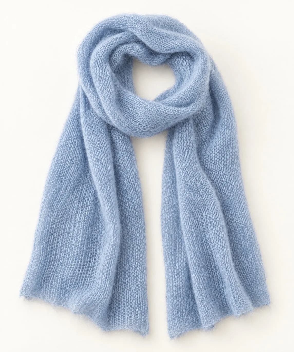 Brushed Mohair-Blend Knit Scarf - trim reference (AI development concept)
