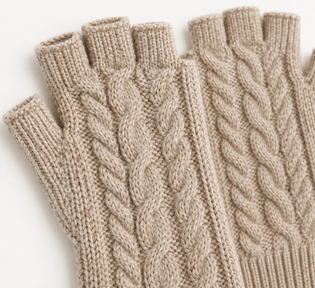 Cable-Knit Fingerless Gloves and Wrist Warmers - texture reference (AI development concept)