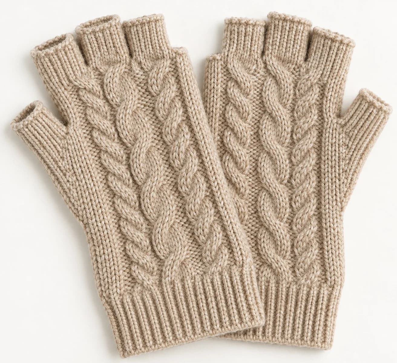 Cable-Knit Fingerless Gloves and Wrist Warmers - trim reference (AI development concept)