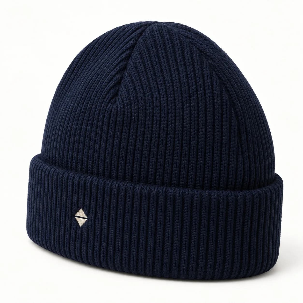 Private-Label Ribbed Logo Beanie - back reference (AI development concept)