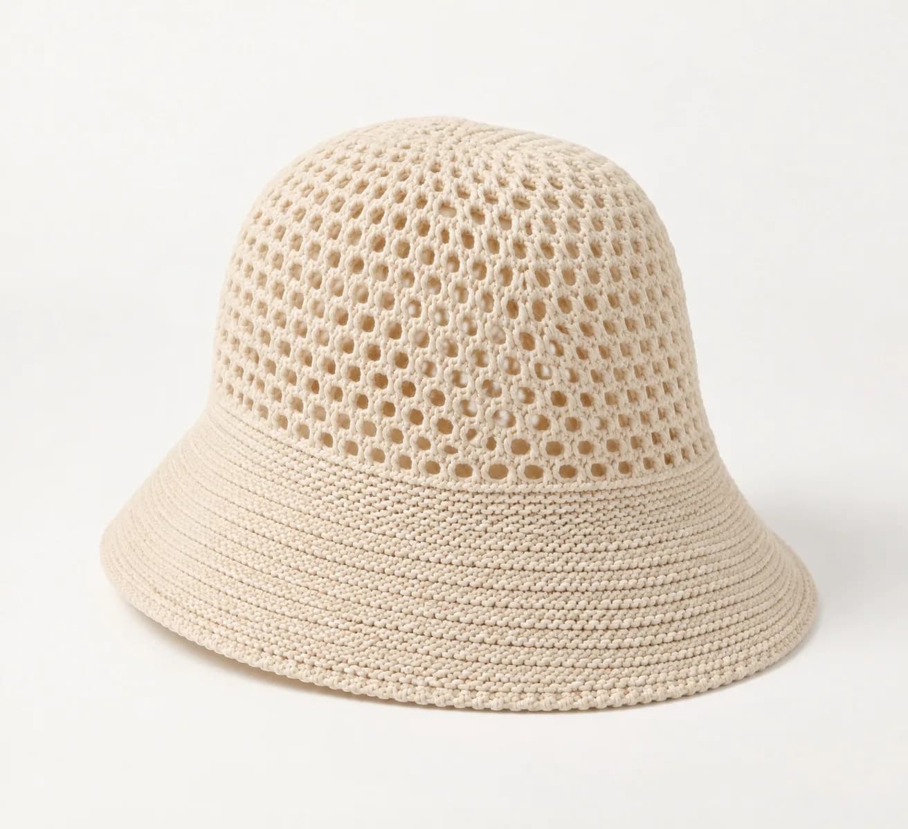 Summer Openwork Knit Bucket Hat - back reference (AI development concept)