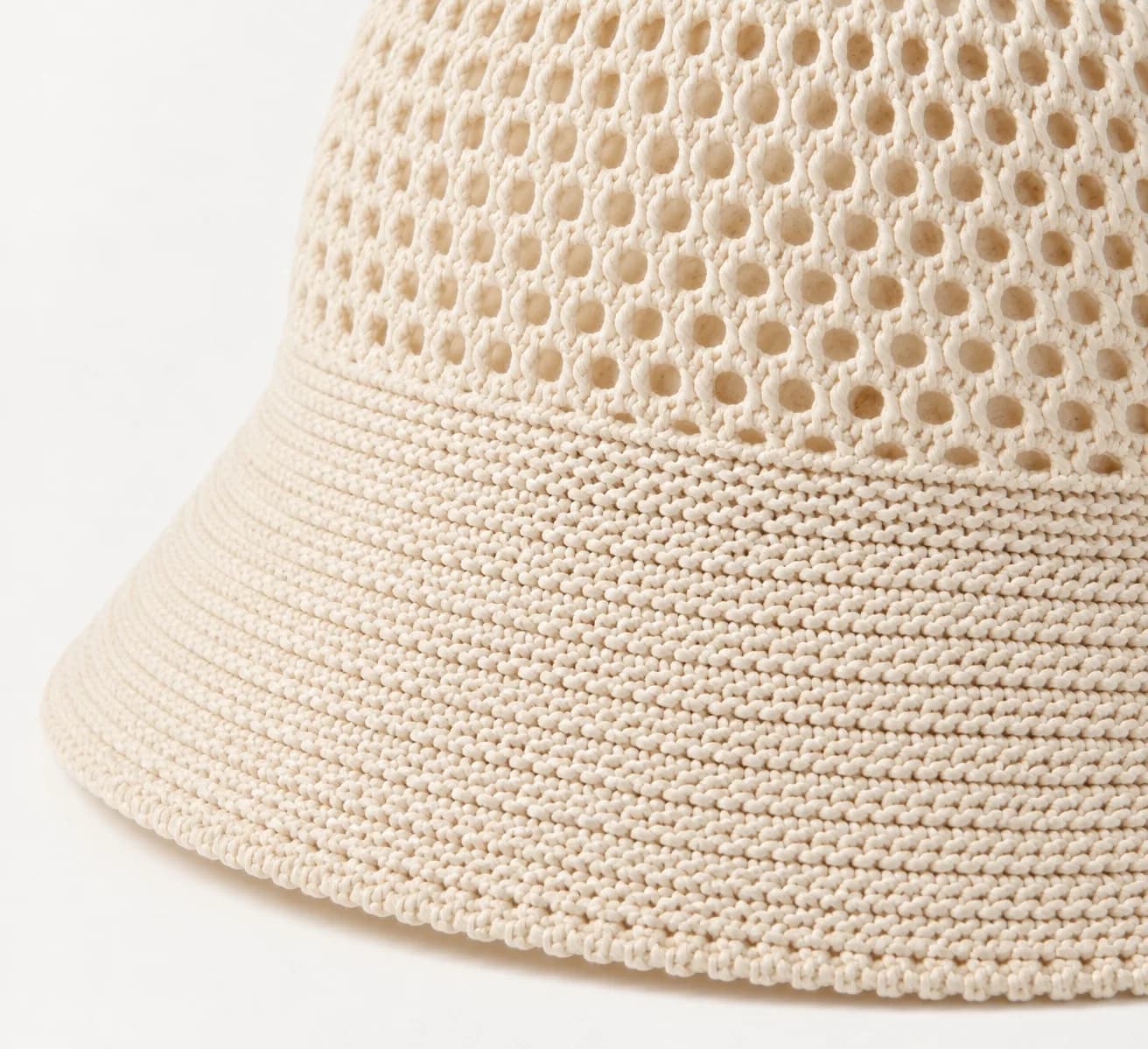 Summer Openwork Knit Bucket Hat - trim reference (AI development concept)