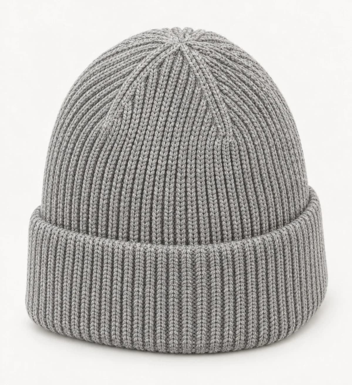 Recycled-Yarn Ribbed Beanie Development - back reference (AI development concept)