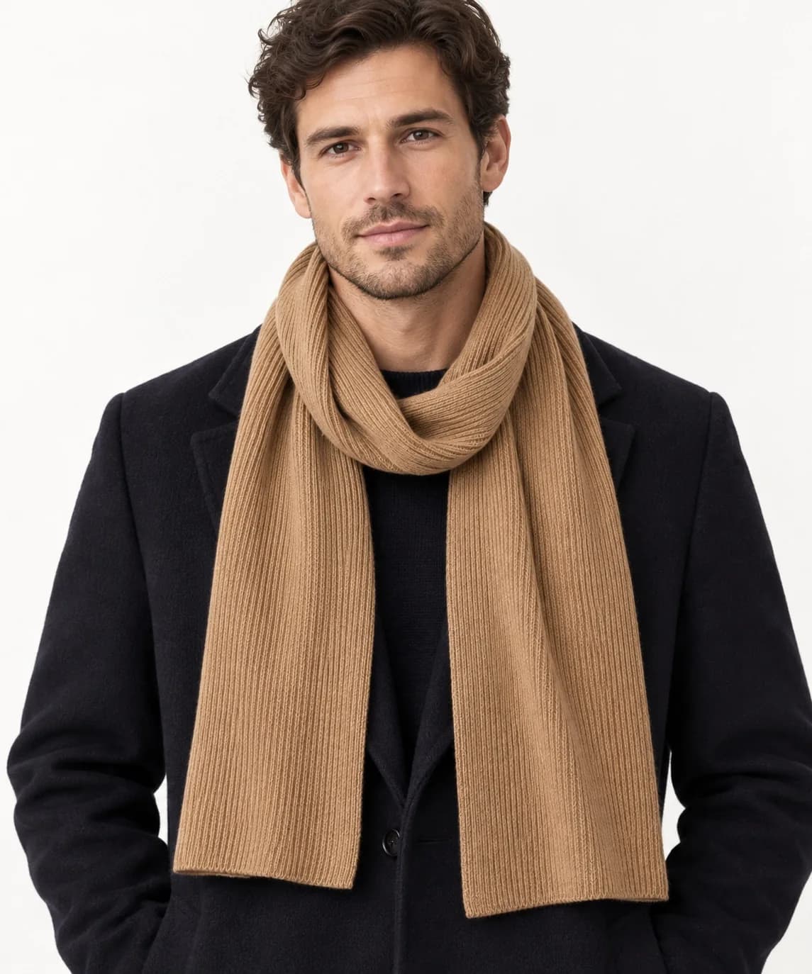 Fine-Gauge Merino Gift Scarf - model or use reference (AI development concept)