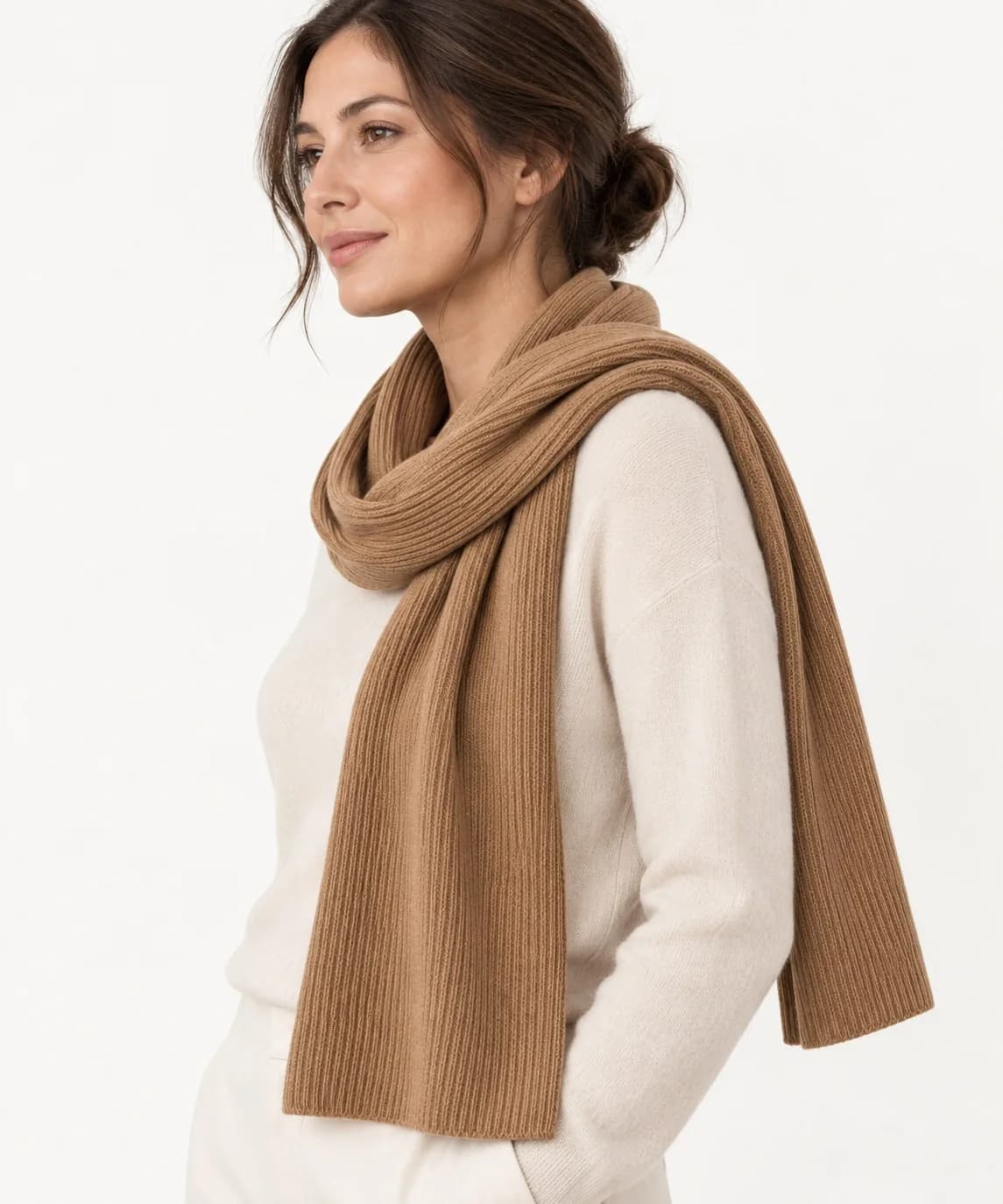 Fine-Gauge Merino Gift Scarf - side reference (AI development concept)