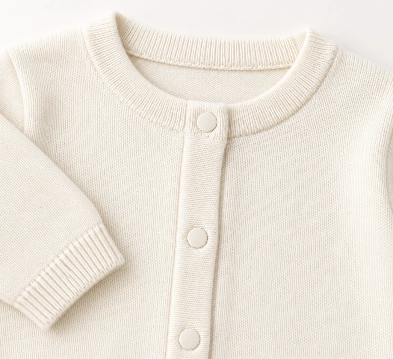 Organic-Cotton Baby Cardigan Development - trim reference (AI development concept)