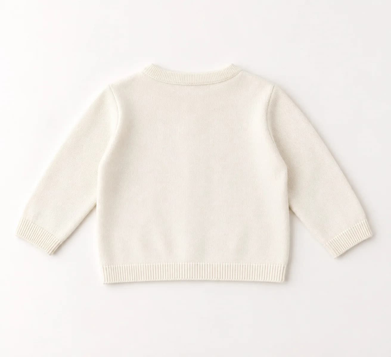 Organic-Cotton Baby Cardigan Development - back reference (AI development concept)