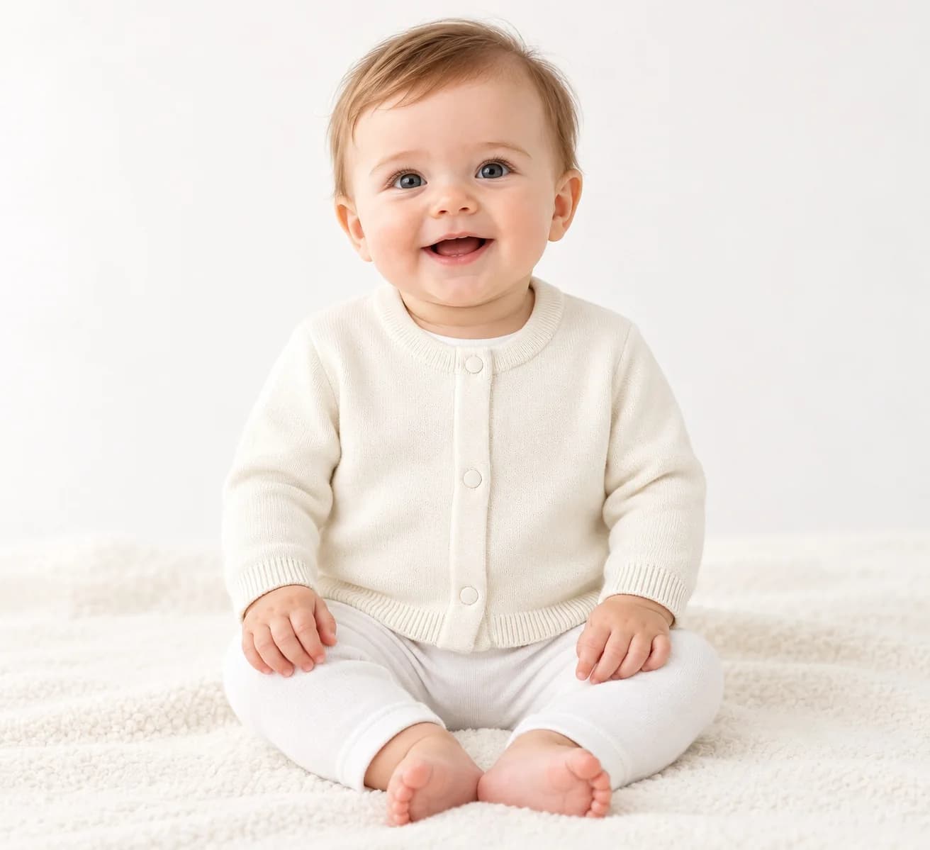 Organic-Cotton Baby Cardigan Development - model or use reference (AI development concept)