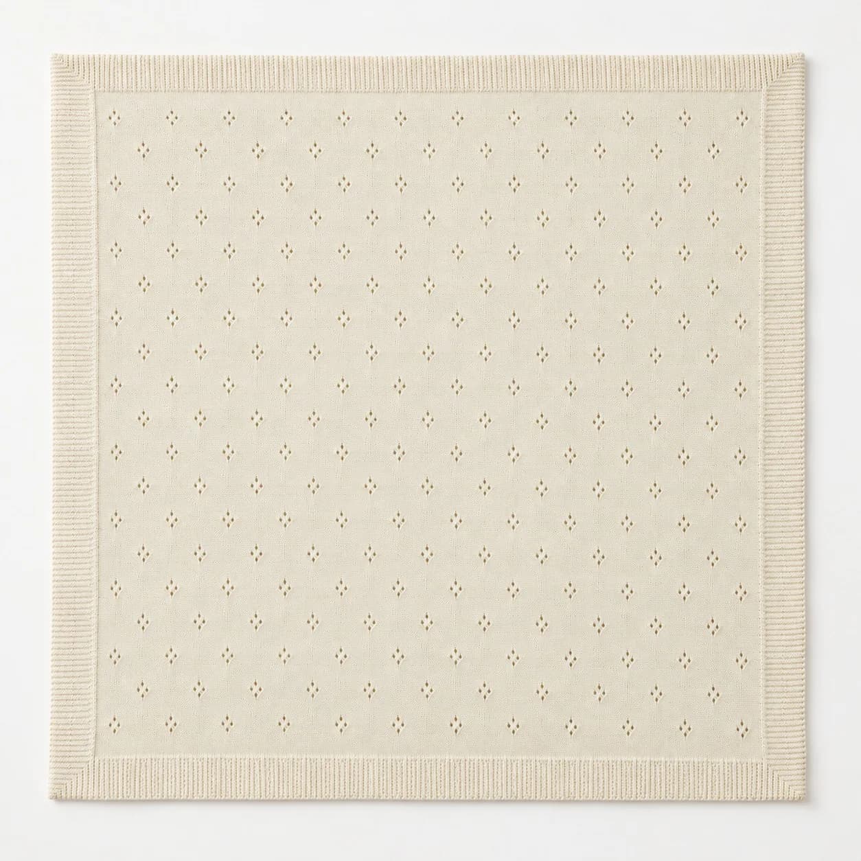 Pointelle Cotton Baby Blanket Development - back reference (AI development concept)