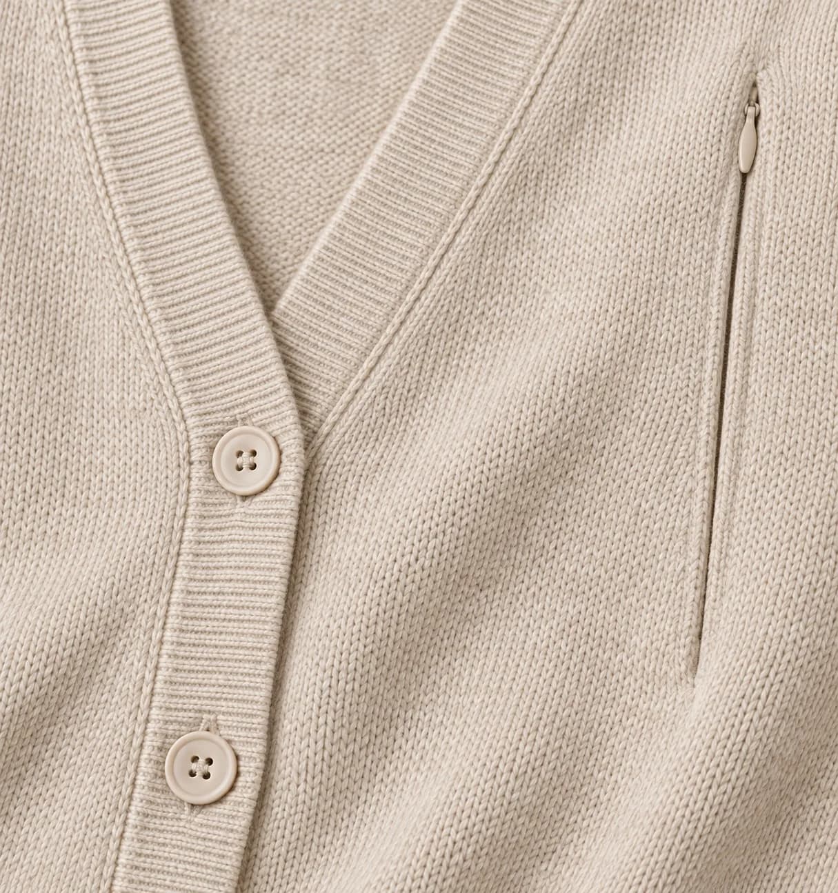 Hidden-Zip Nursing Knit Cardigan - texture reference (AI development concept)