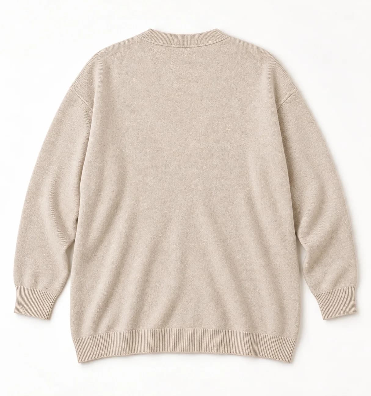 Hidden-Zip Nursing Knit Cardigan - back reference (AI development concept)