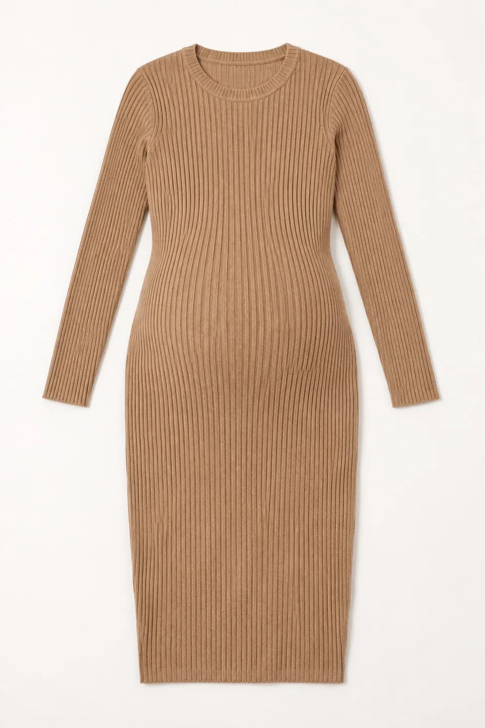 Maternity Rib-Stretch Knit Dress - front reference (AI development concept)