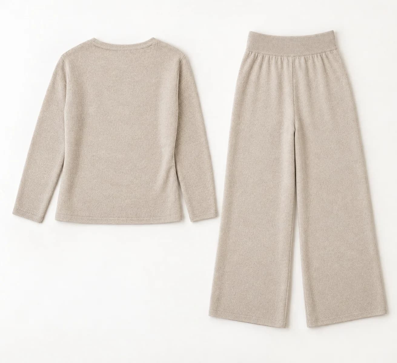 Nursing Wrap-Top and Wide-Leg Knit Set - back reference (AI development concept)