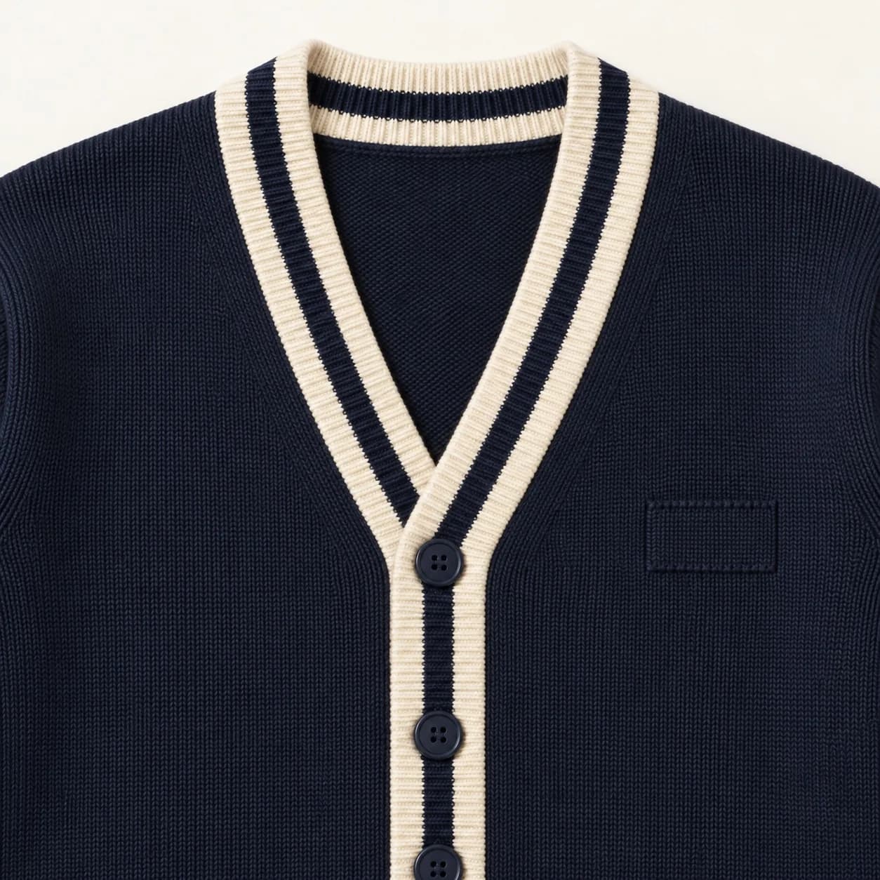 Men's Tipped V-Neck Varsity Cardigan - trim reference (AI development concept)