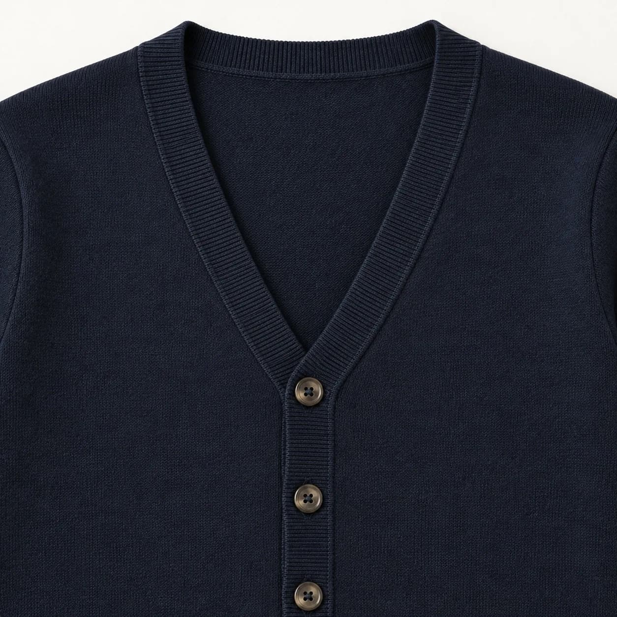 Men's Fine Merino V-Neck Cardigan - trim reference (AI development concept)