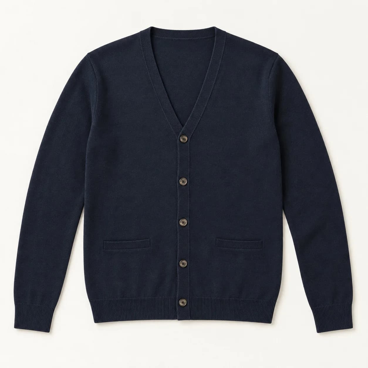 Men's Fine Merino V-Neck Cardigan - front reference (AI development concept)