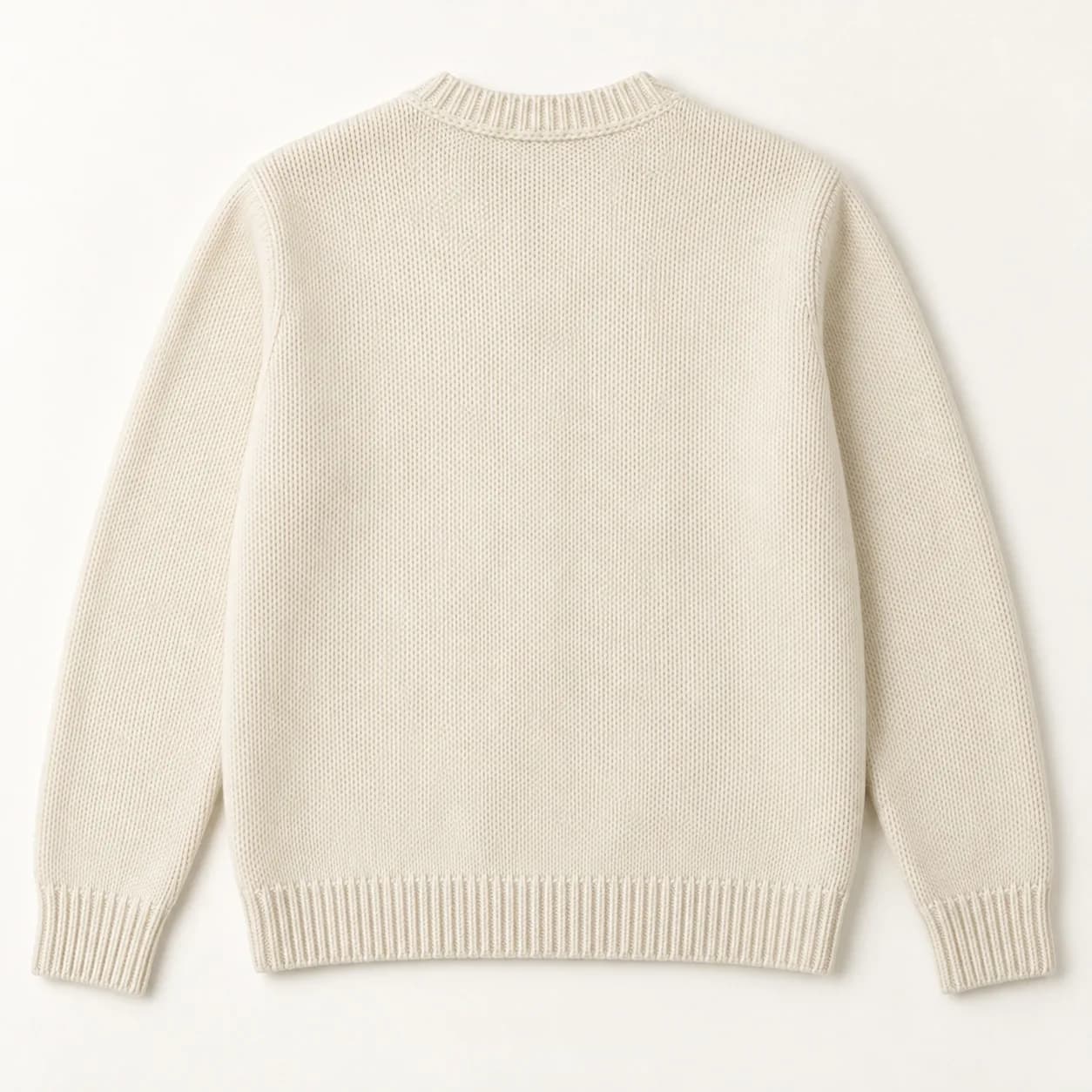 Men's Wool-Blend Cable-Placket Crew Cardigan - back reference (AI development concept)