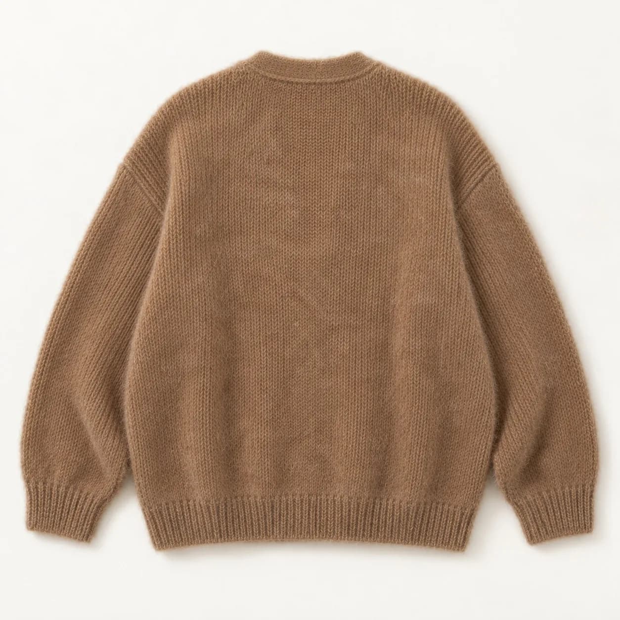 Men's Relaxed Alpaca-Blend V-Neck Cardigan - back reference (AI development concept)