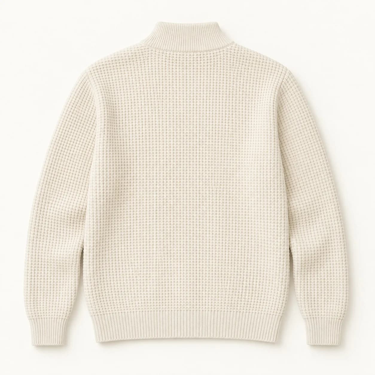 Men's Cotton Waffle Full-Zip Cardigan - back reference (AI development concept)