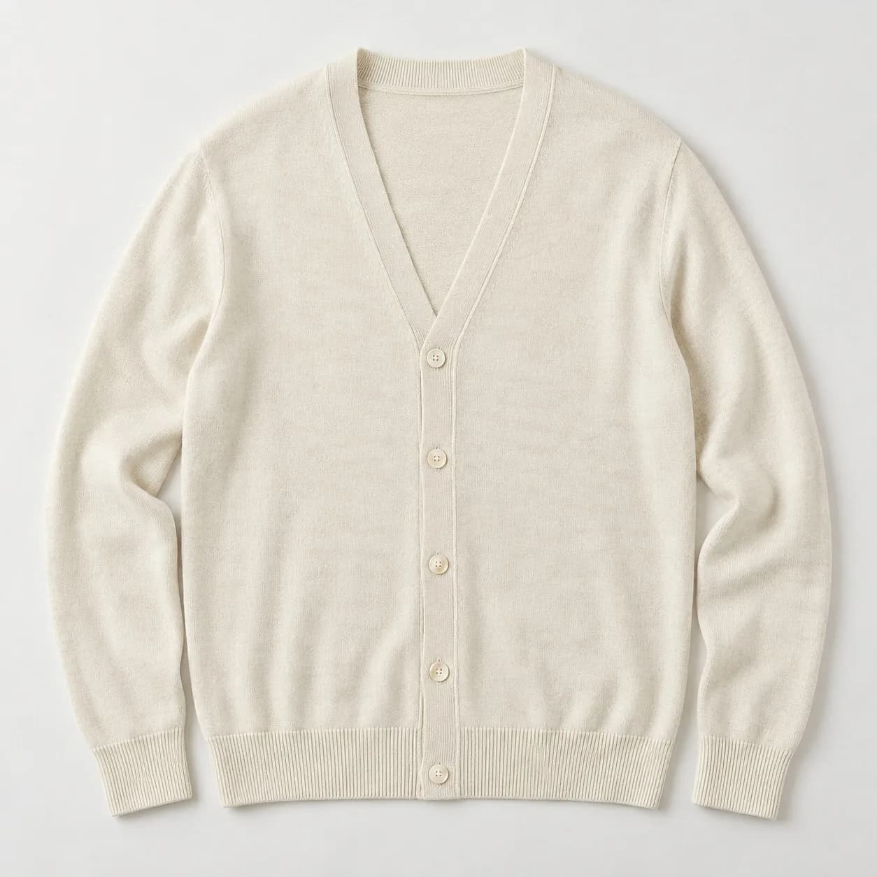 Men's Cotton-Linen V-Neck Cardigan - front reference (AI development concept)