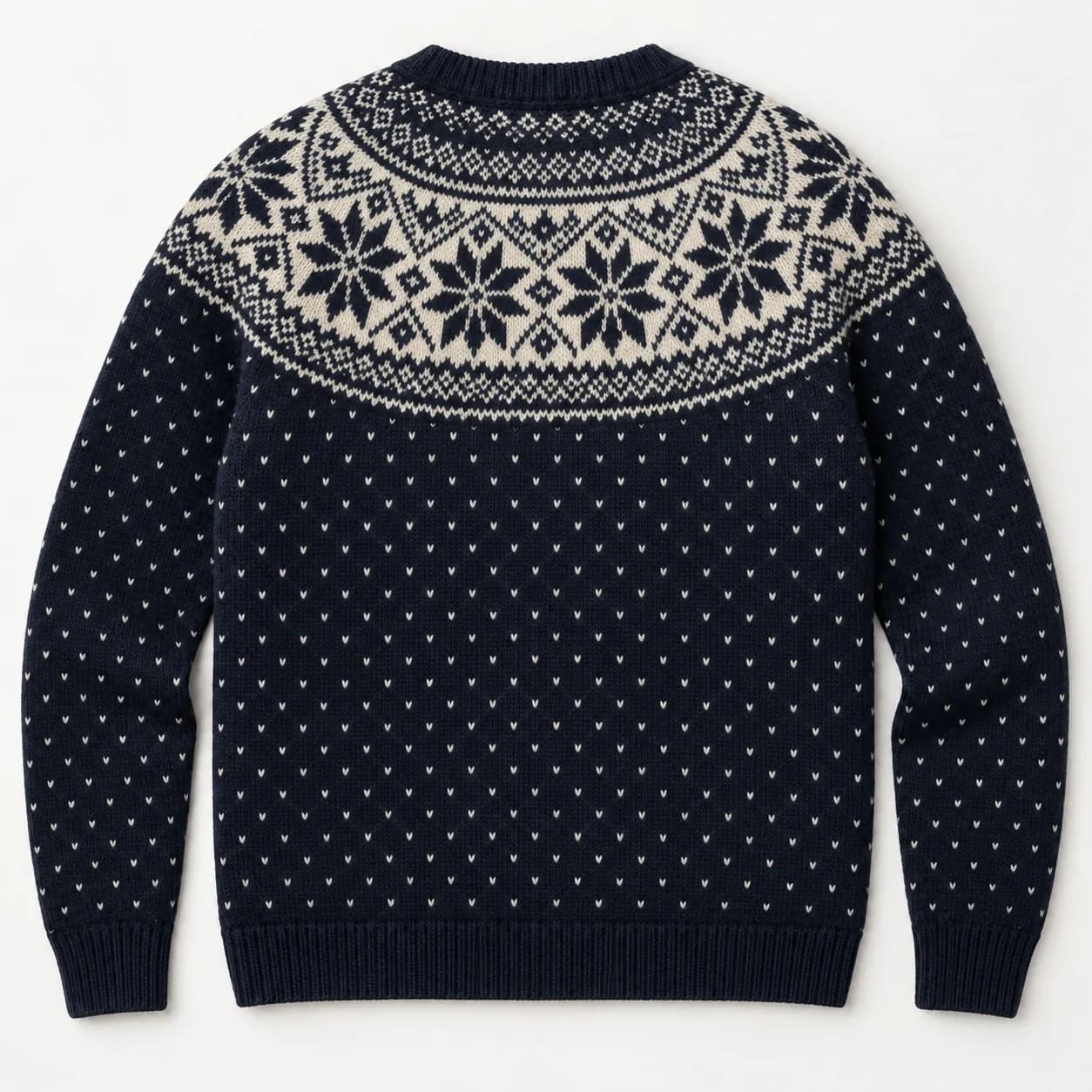 Men's Nordic Jacquard Metal-Clasp Cardigan - back reference (AI development concept)