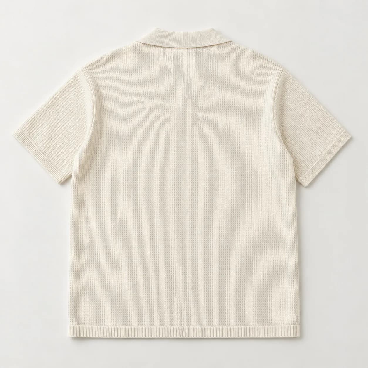 Men's Short-Sleeve Camp-Collar Knit Shirt - back reference (AI development concept)