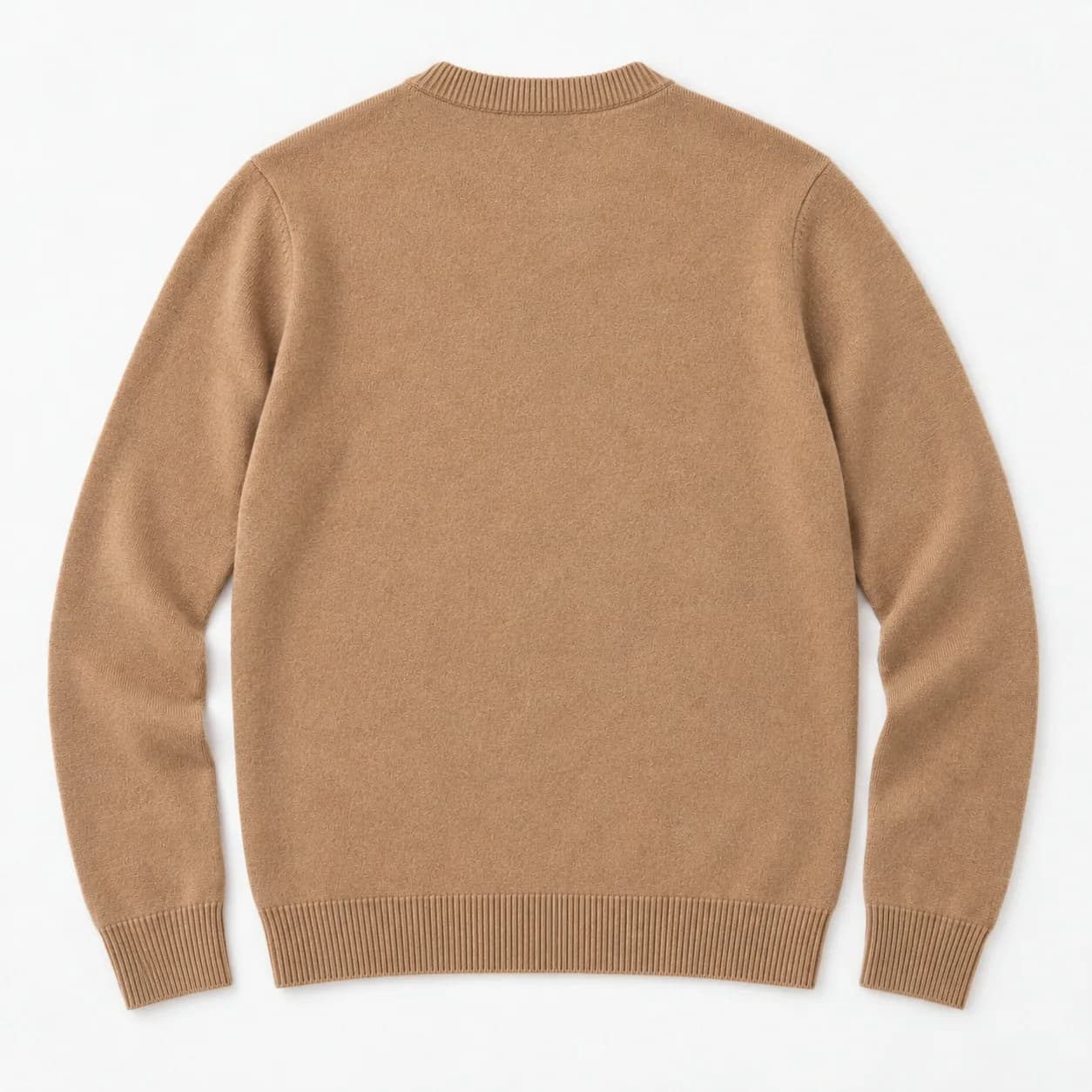 Men's Wool-Cashmere Crew-Neck Cardigan - back reference (AI development concept)