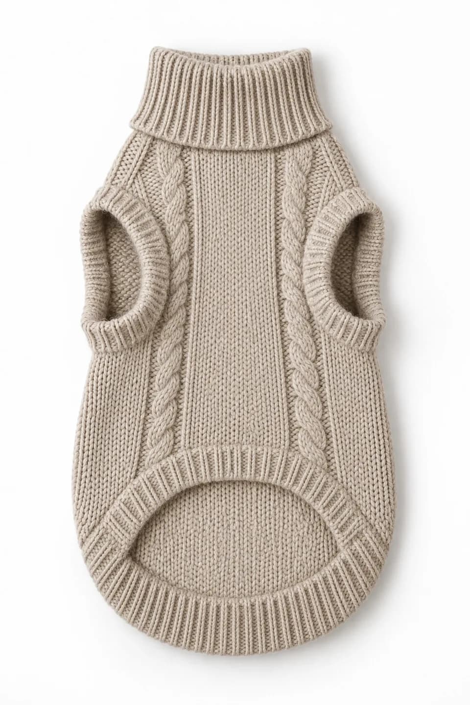 Owner-Matching Dog Cable Turtleneck - back reference (AI development concept)