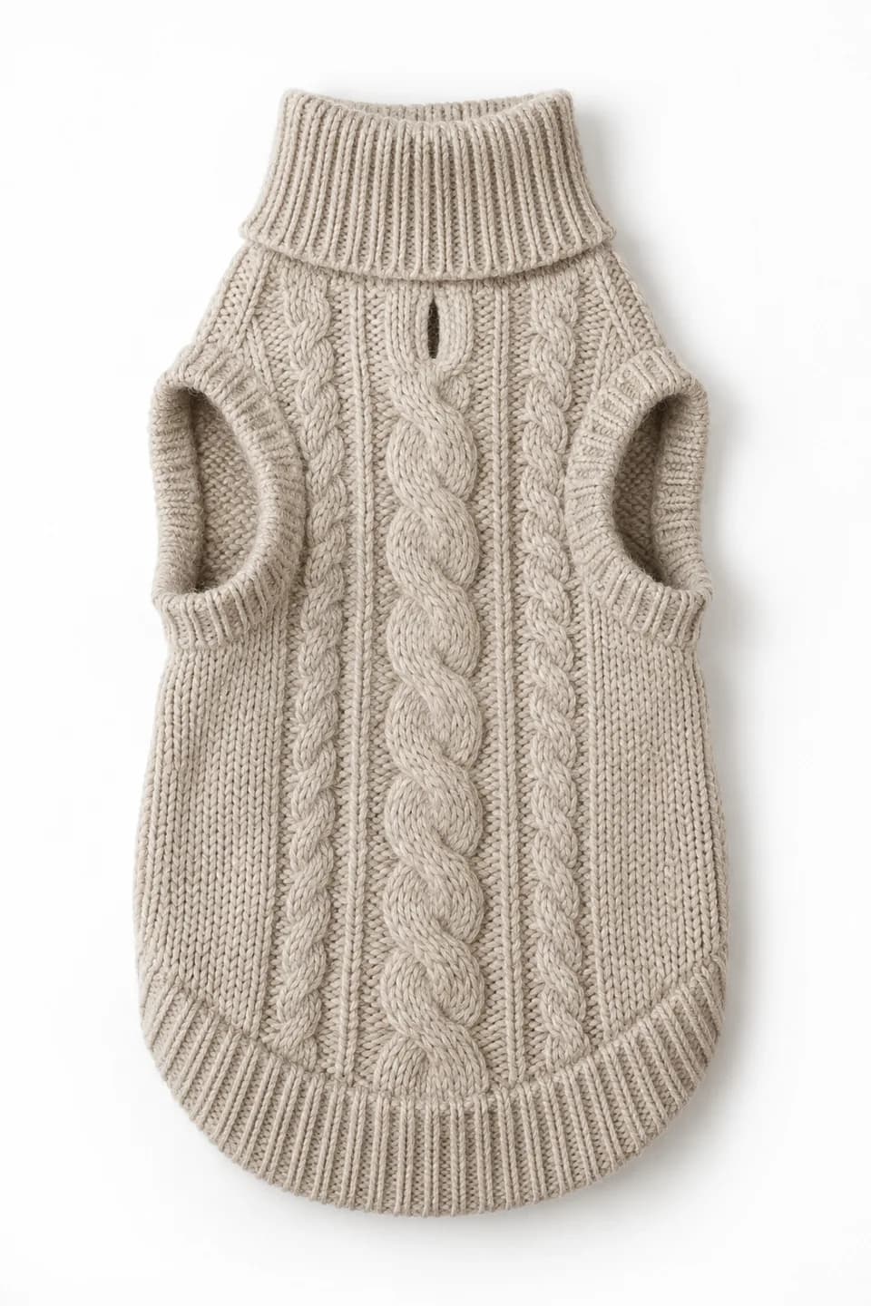 Owner-Matching Dog Cable Turtleneck - front reference (AI development concept)