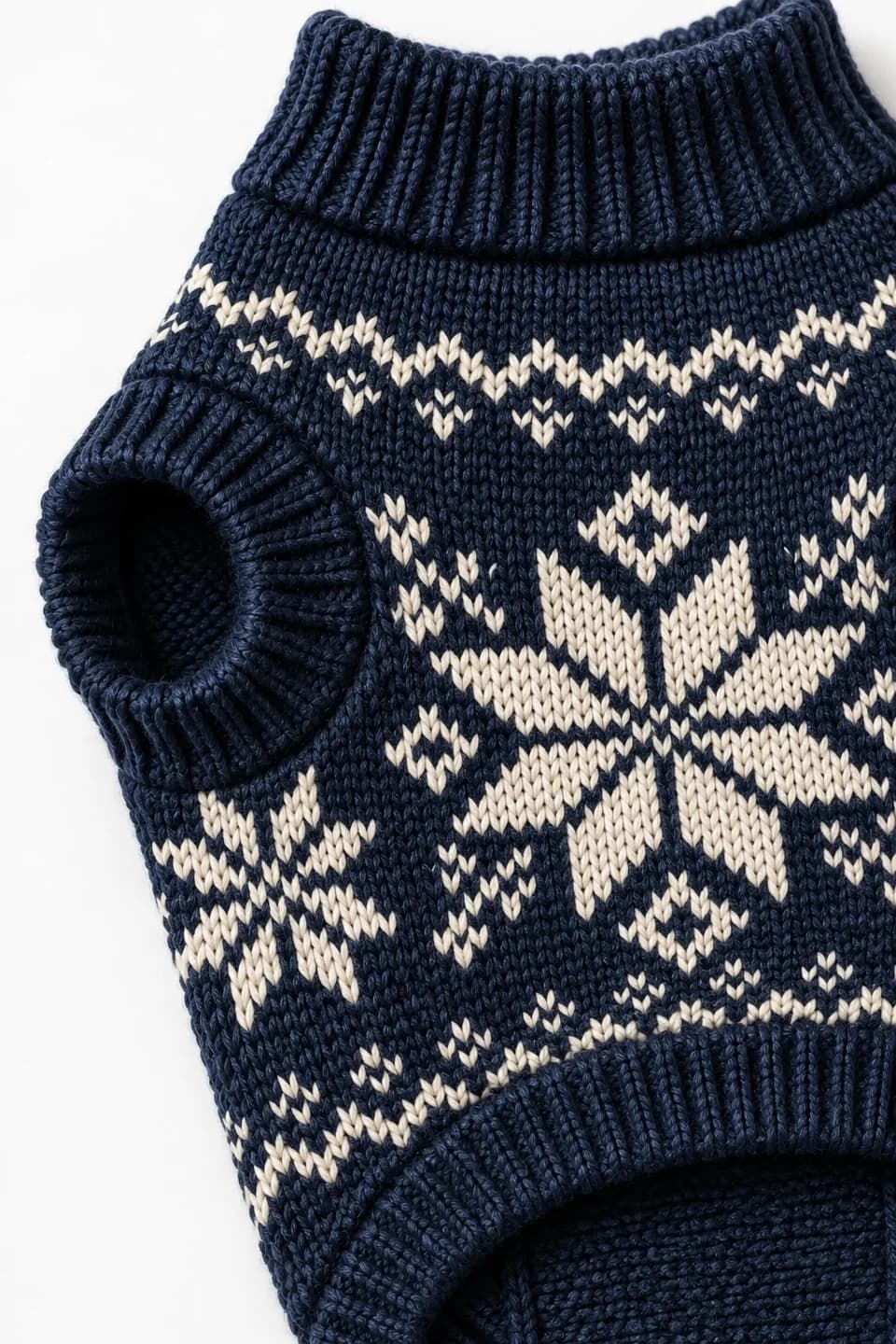 Owner-Matching Dog Nordic Snowflake Sweater - trim reference (AI development concept)