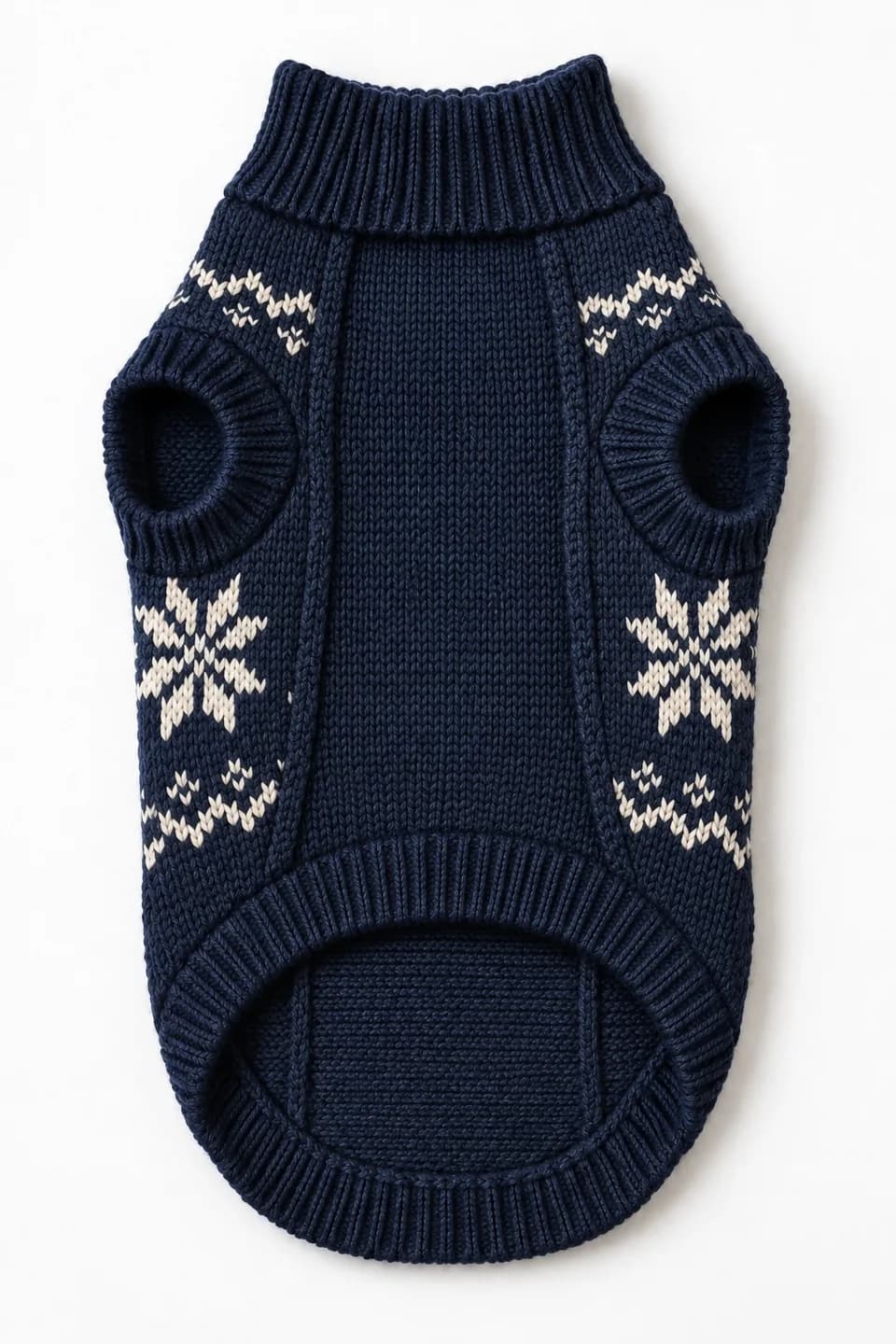 Owner-Matching Dog Nordic Snowflake Sweater - back reference (AI development concept)