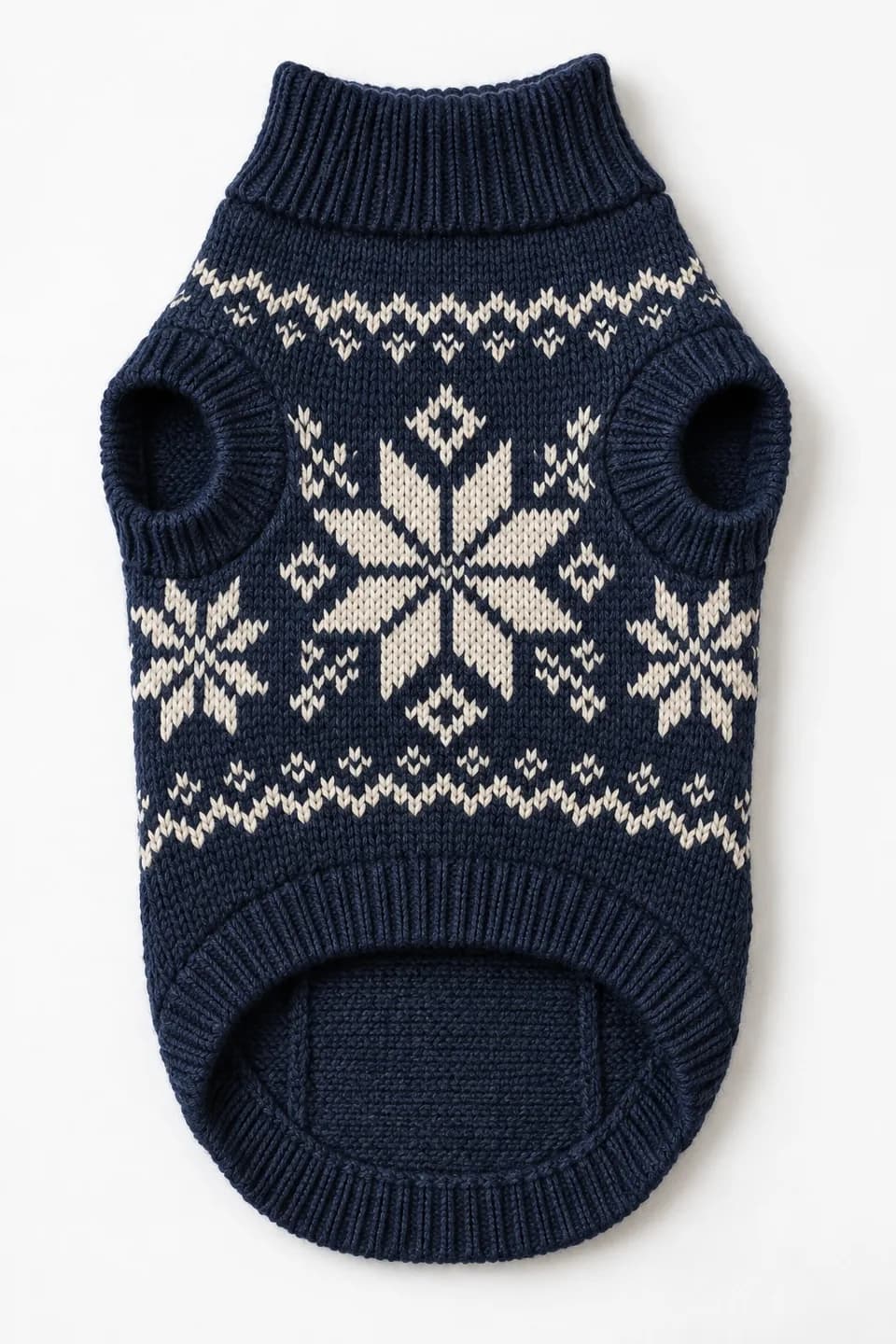Owner-Matching Dog Nordic Snowflake Sweater - front reference (AI development concept)