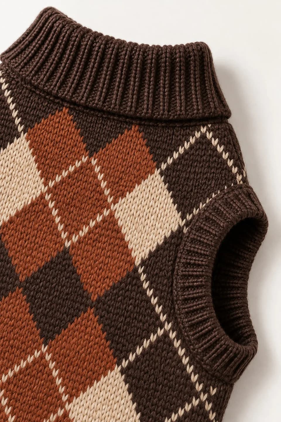 Owner-Matching Argyle Dog Sweater - trim reference (AI development concept)