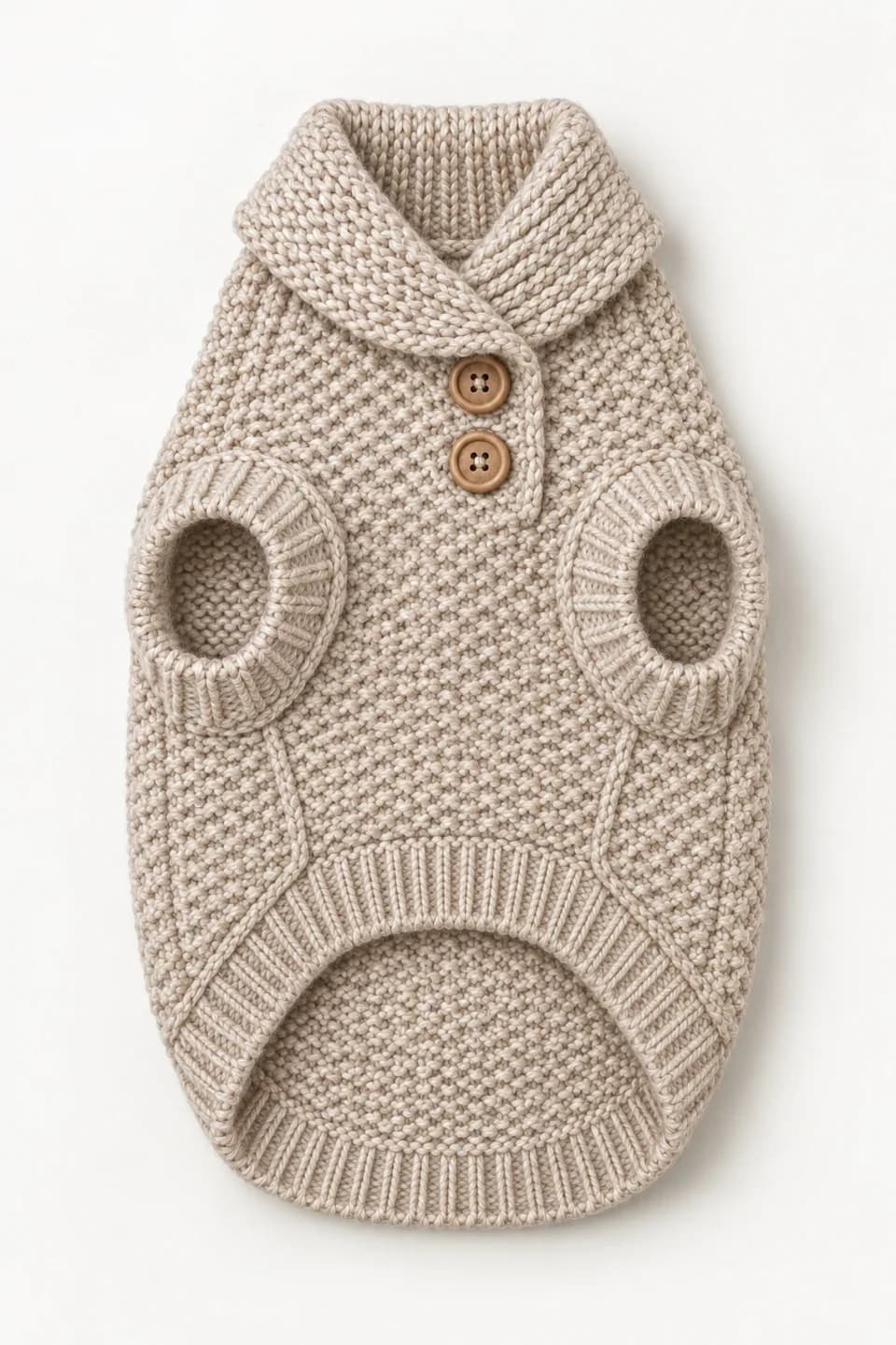 Shawl-Collar Dog Cardigan-Style Sweater - back reference (AI development concept)