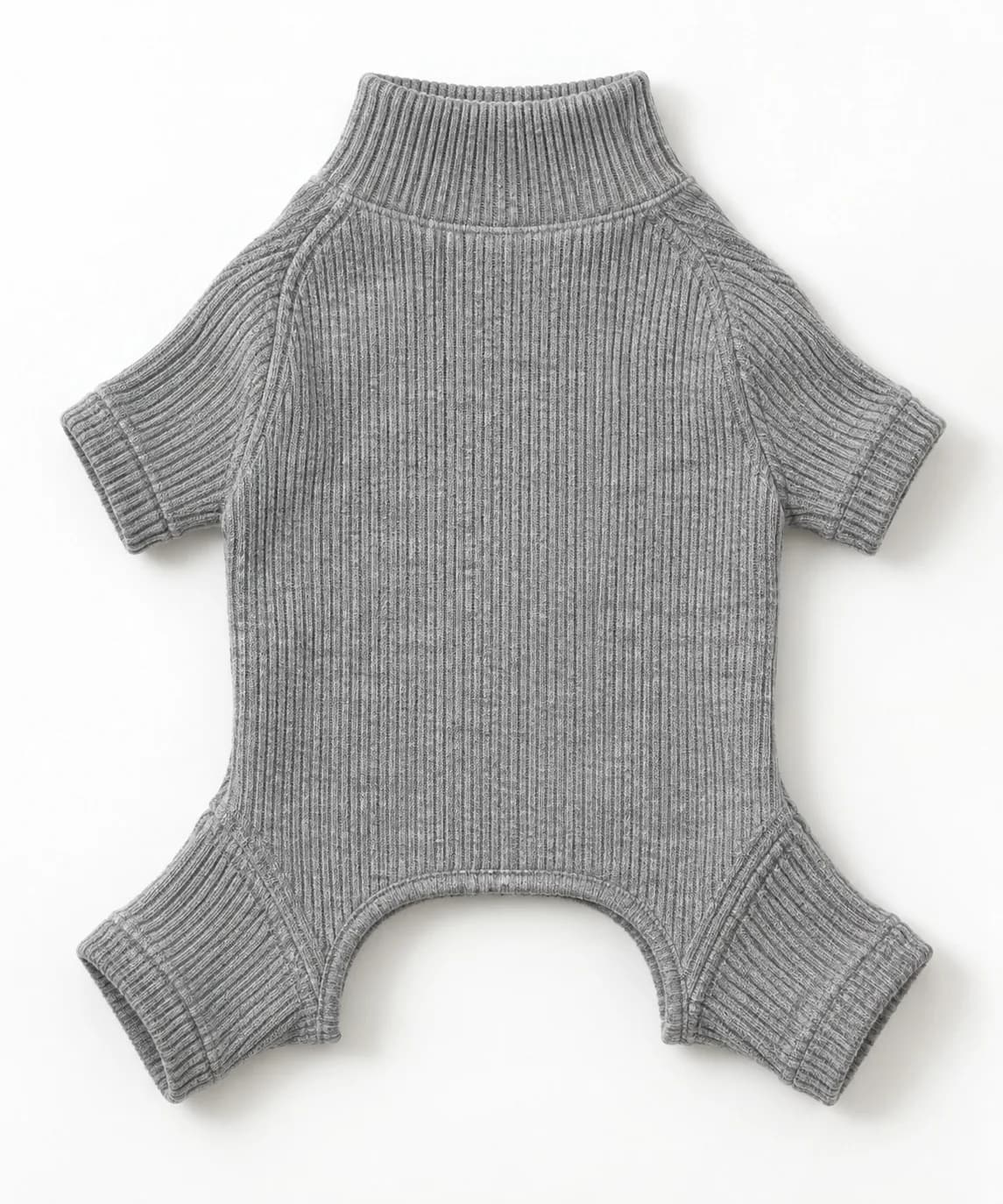 Rib-Knit Dog Bodysuit - front reference (AI development concept)
