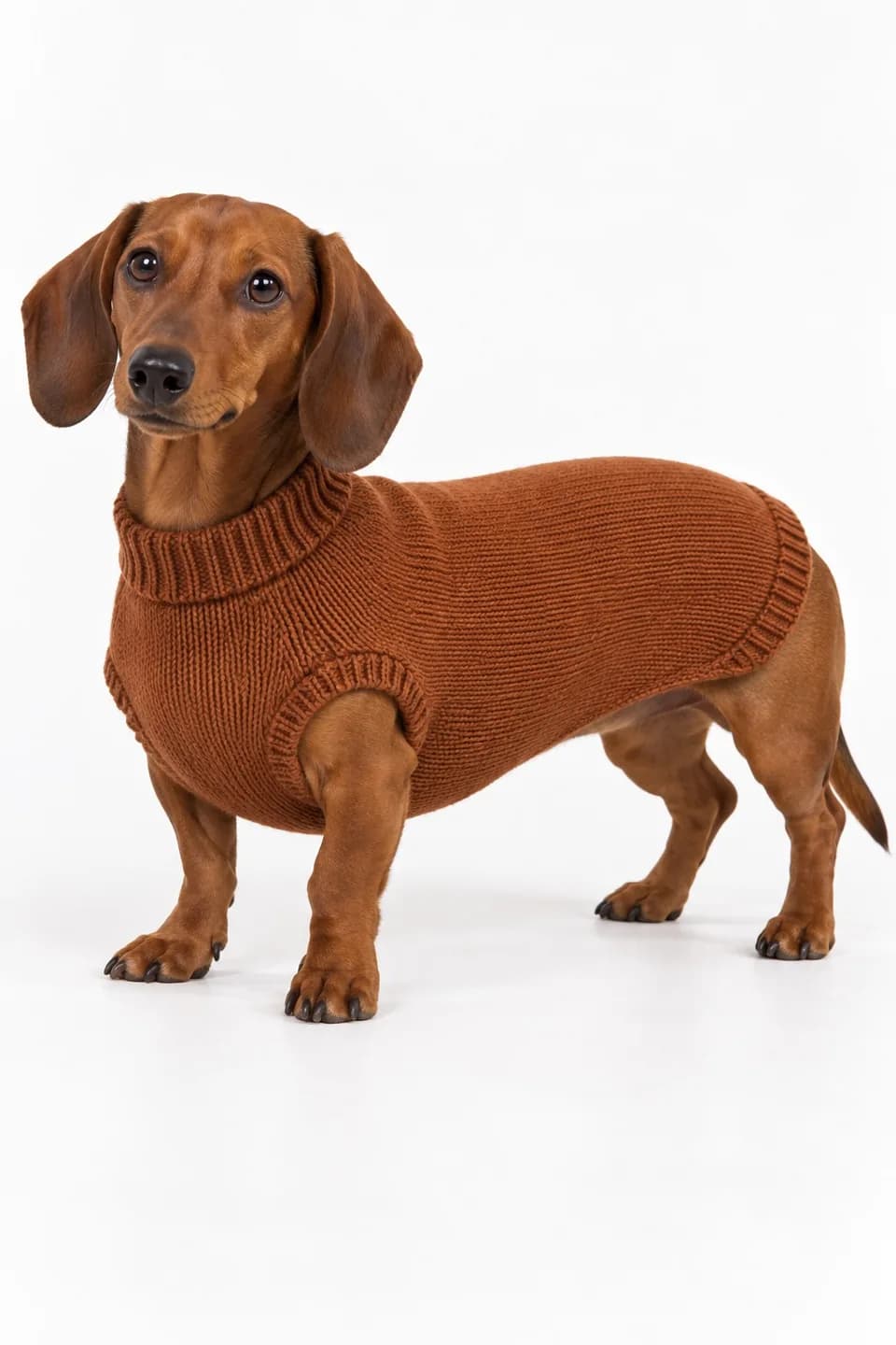 Dachshund Long-Back Knit Sweater Development - model or use reference (AI development concept)