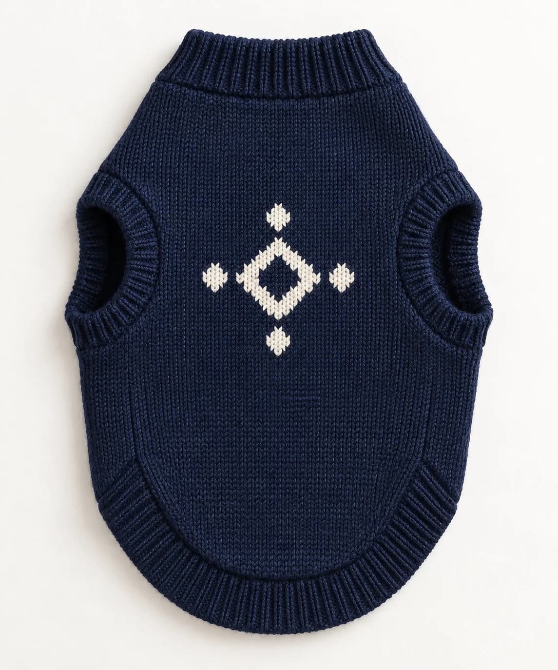Private-Label Dog Logo Jacquard Sweater - front reference (AI development concept)