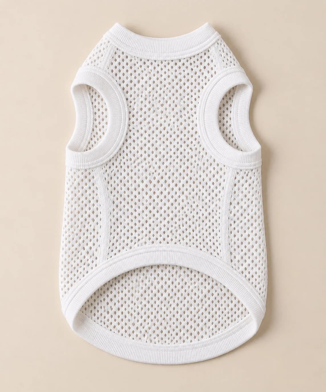 Cotton Mesh-Knit Dog Tee - back reference (AI development concept)