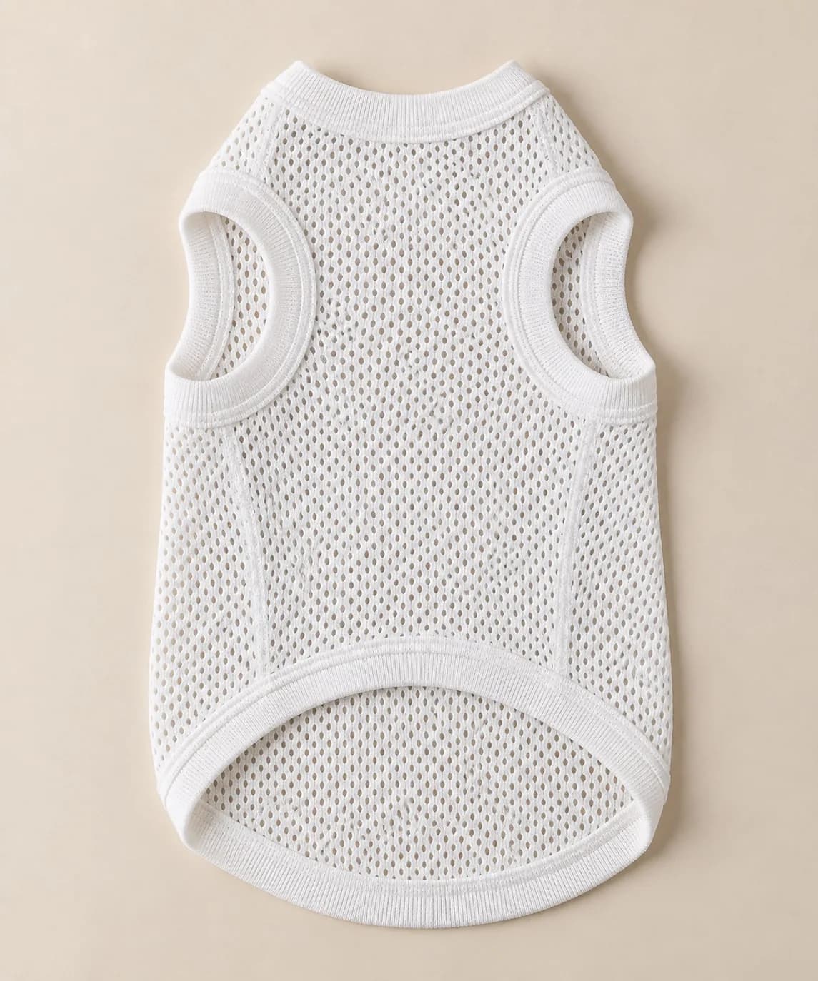 Cotton Mesh-Knit Dog Tee - front reference (AI development concept)