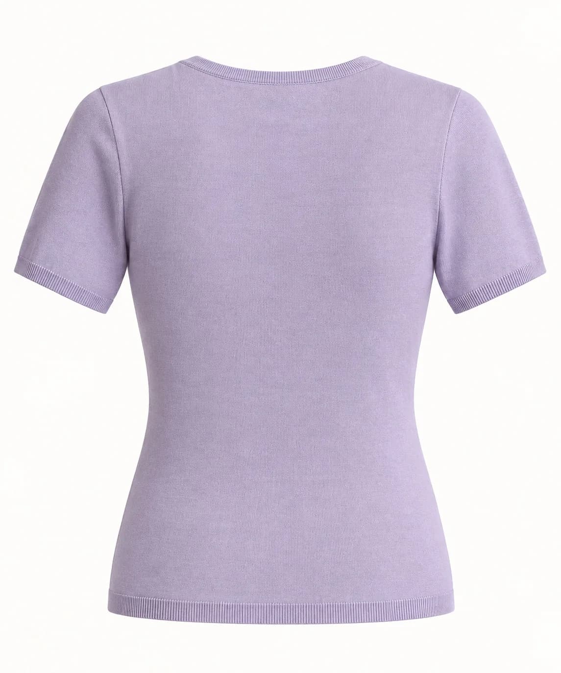 Womens Pleated Front Fine-Knit Short-Sleeve Top - back reference (AI development concept)