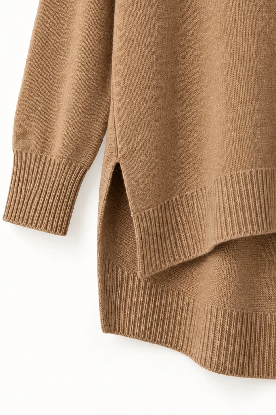 Women's High-Low Hem Longline Sweater - trim reference (AI development concept)