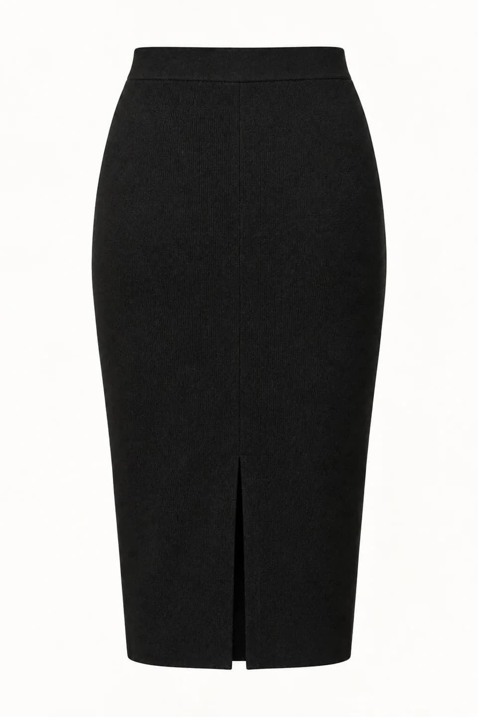 Women's Knit Pencil Skirt with Back Slit - back reference (AI development concept)