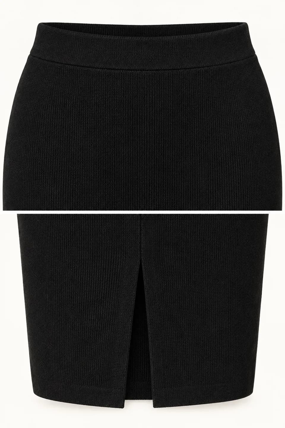 Women's Knit Pencil Skirt with Back Slit - trim reference (AI development concept)