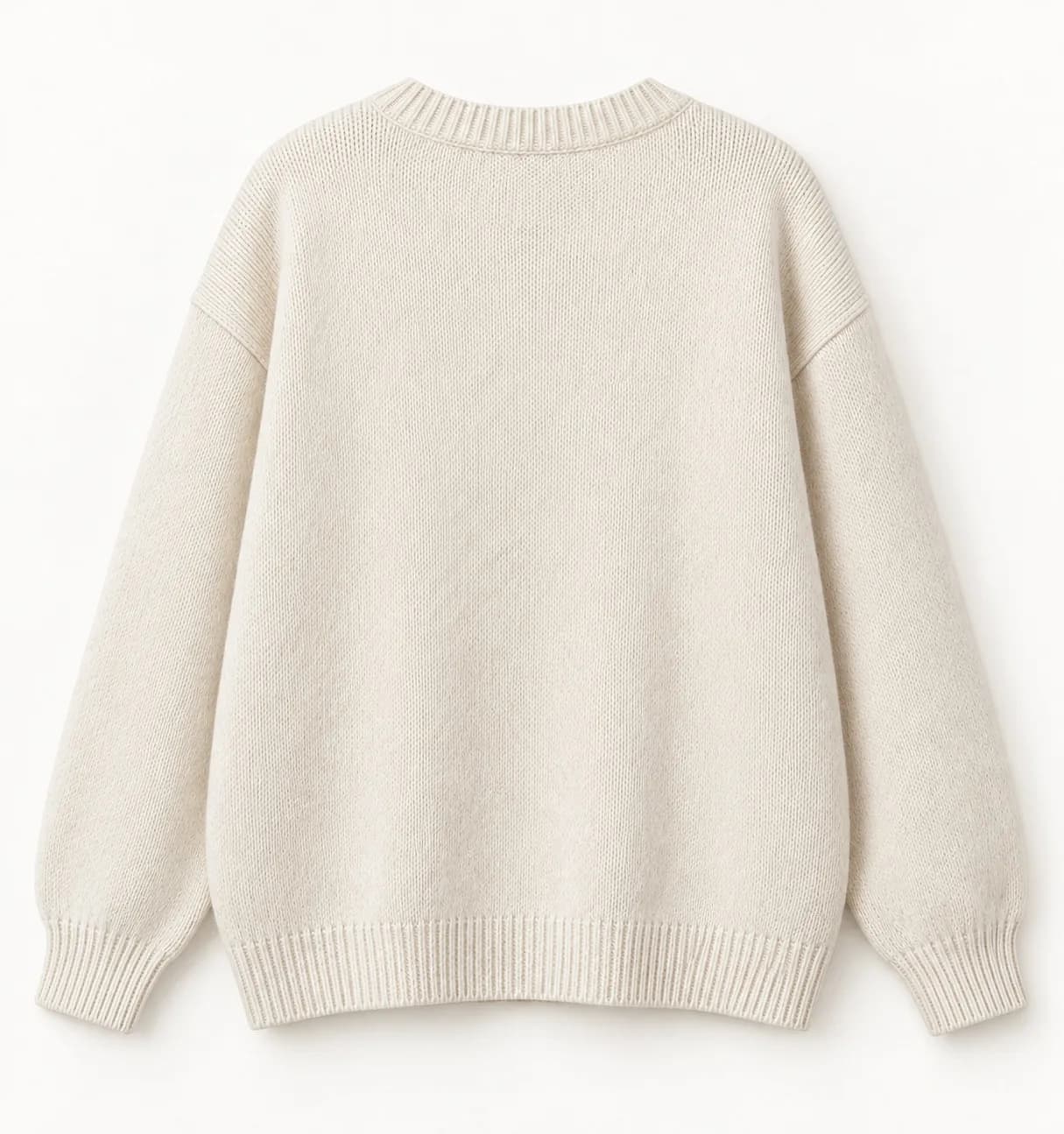 Women's Oversized Floral Intarsia Crew-Neck Sweater - back reference (AI development concept)