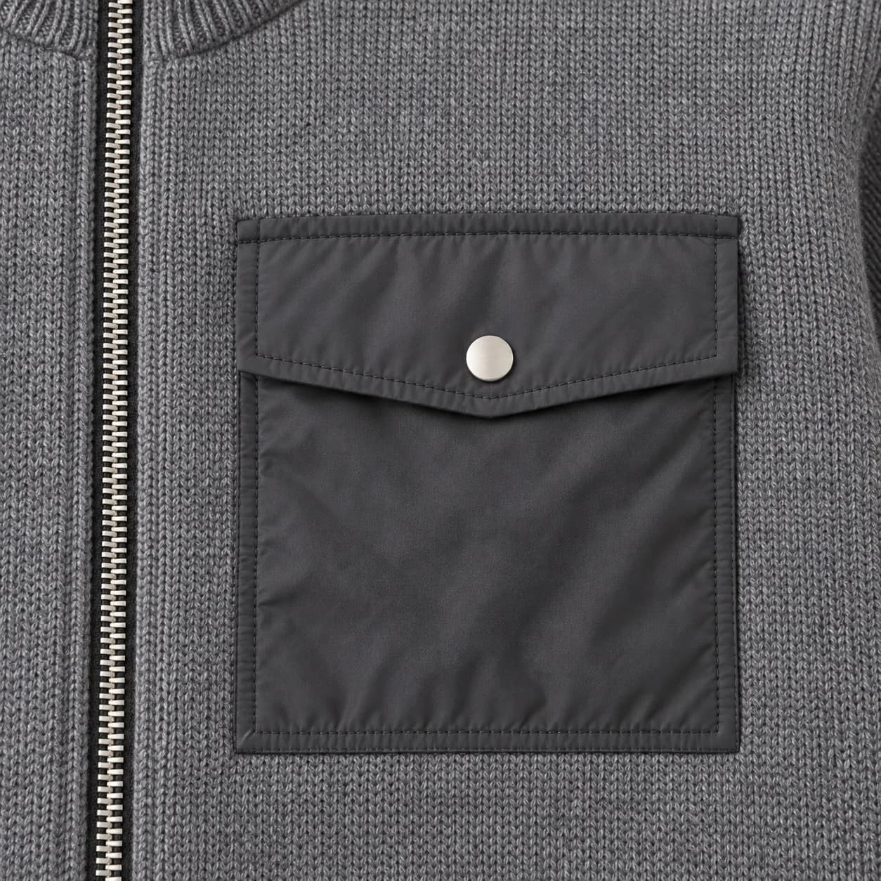 Men's Nylon-Pocket Knit Utility Jacket - texture reference (AI development concept)