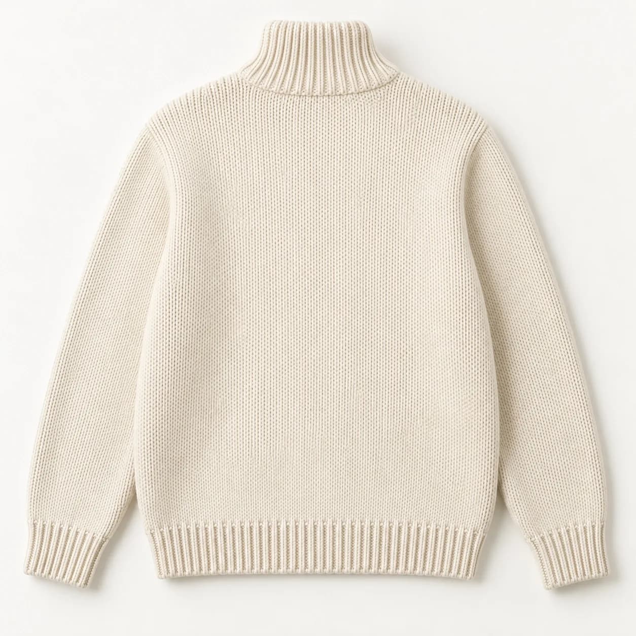 Men's Cable-Front Funnel-Neck Zip Jacket - back reference (AI development concept)