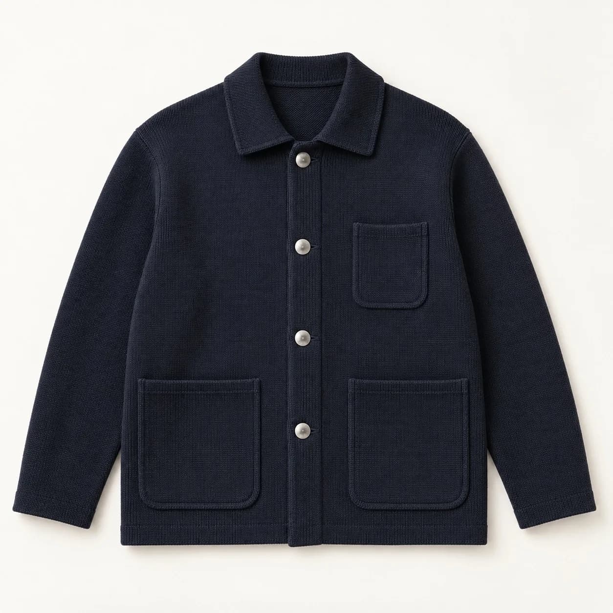 Men's Three-Pocket Knit Chore Jacket - front reference (AI development concept)