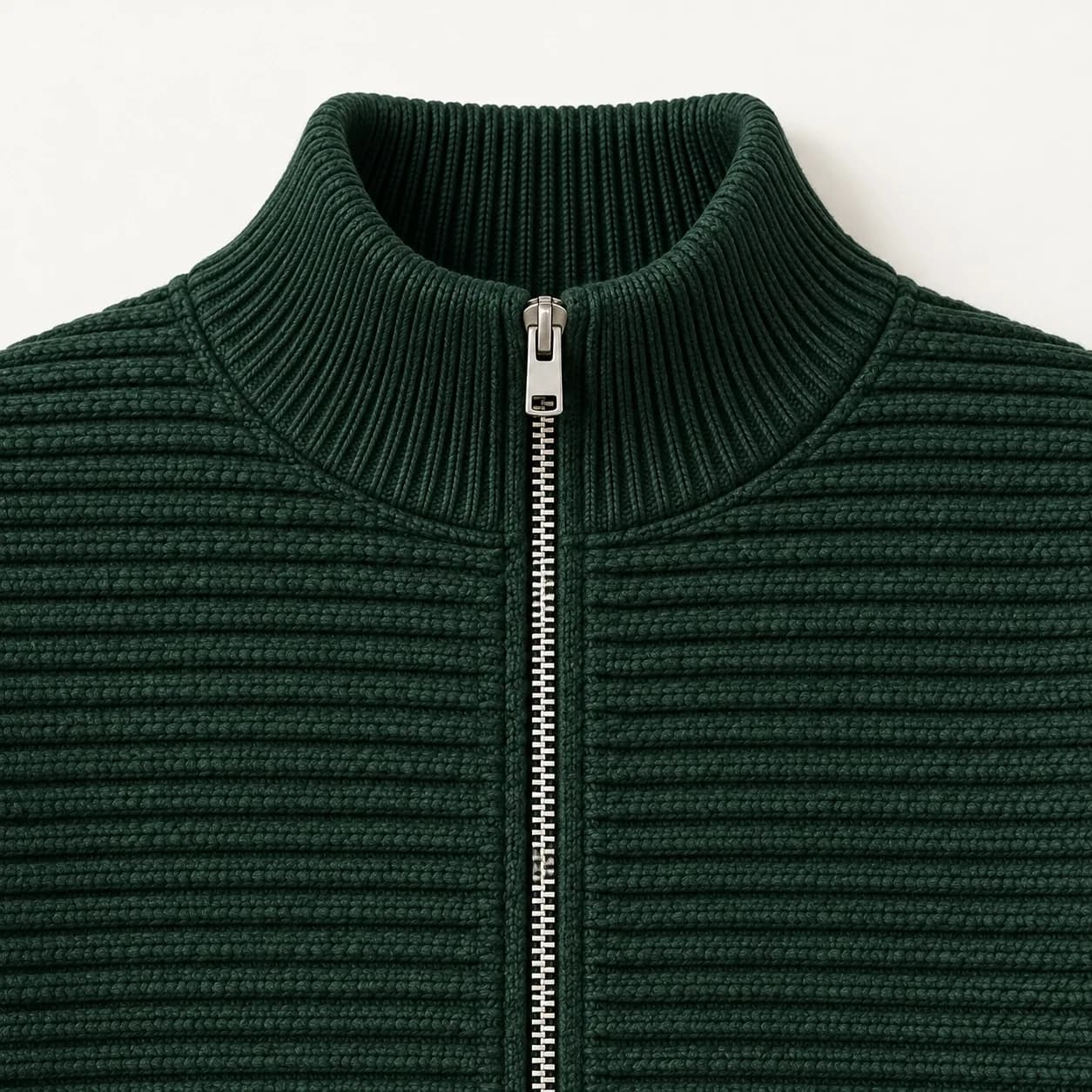 Men's Ottoman-Rib Full-Zip Knit Jacket - trim reference (AI development concept)