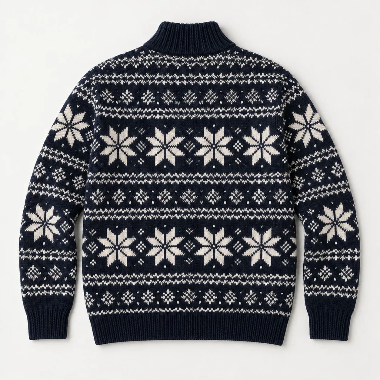 Men's Snowflake Jacquard Full-Zip Jacket - back reference (AI development concept)